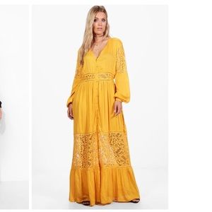 Plus Boho Lace Detail Maxi Dress